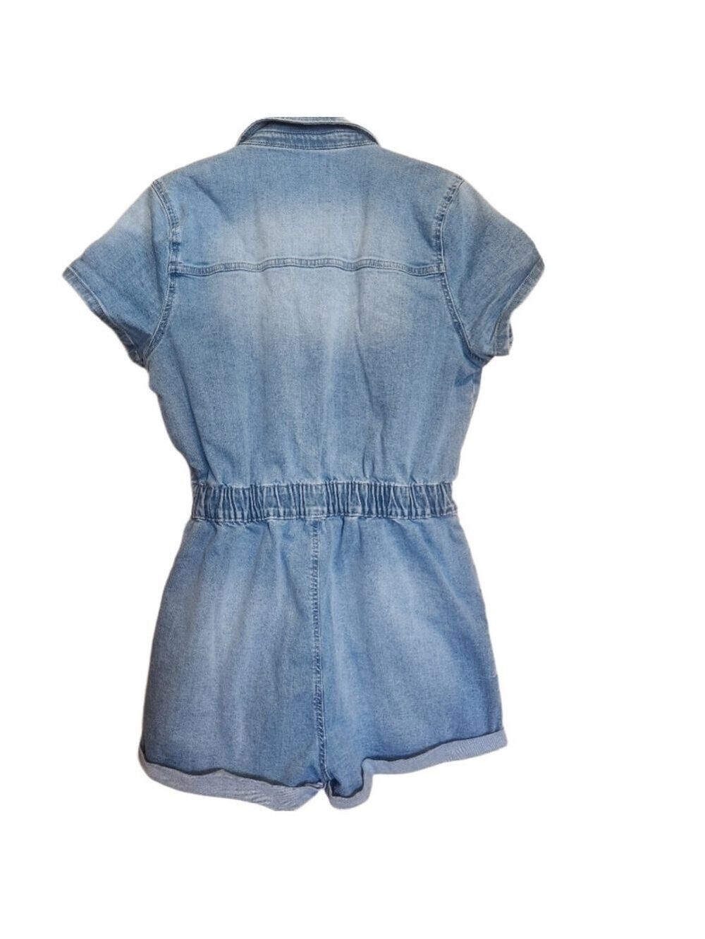 CELEBRITY PINK DENIM SHORTS ROMPER SIZE 11-13 EUC - Picture 5 of 5